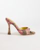 AZALEA WANG Azalea Wang Lenore heeled mule sandals in gold and pink - 1