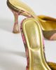 AZALEA WANG Azalea Wang Lenore heeled mule sandals in gold and pink - 2