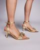 AZALEA WANG Azalea Wang Lethe pointed toe embellished sandal in gold - 1