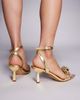 AZALEA WANG Azalea Wang Lethe pointed toe embellished sandal in gold - 3