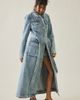 Azalea Wang Azalea Wang Lucienne Longline Denim Trench Coat Jacket in Light Blue, Women's at Urban Outfitters - 4