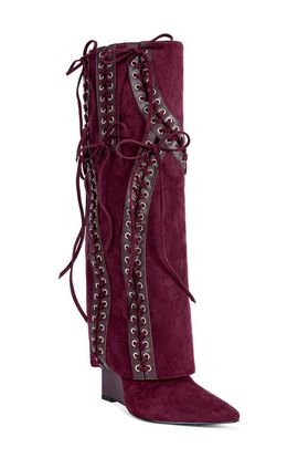 AZALEA WANG AZALEA WANG Mantegna Pointed Toe Wedge Boot