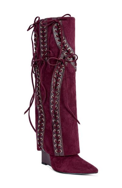AZALEA WANG AZALEA WANG Mantegna Pointed Toe Wedge Boot