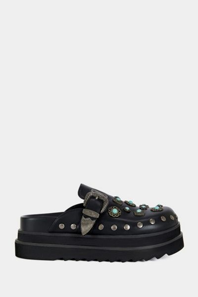 Azalea Wang Azalea Wang Mavis Western Flatform Mule in Black, Women's at Urban Outfitters
