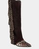 Azalea Wang Azalea Wang Mcbride Fringe Block Boot in Chocolate, Women's at Urban Outfitters - 2