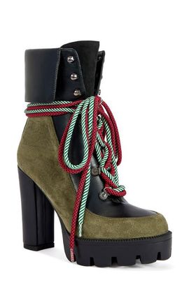 AZALEA WANG AZALEA WANG Muffle Lace-Up Block Heel Bootie