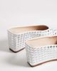 AZALEA WANG Azalea Wang Neiza wedge mules with studs in white - 4