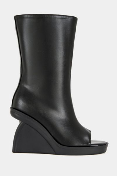 Azalea Wang Azalea Wang Nolia Wedge Peep-Toe Bootie in Black, Women's at Urban Outfitters