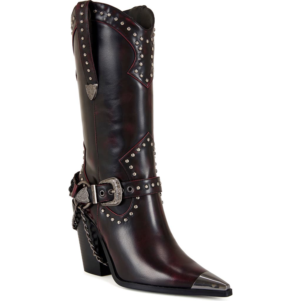 AZALEA WANG - Osborn Studded Western Mid Calf Boot