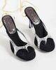 AZALEA WANG Azalea Wang Otrisse strappy heeled sandals with tie leg in multi metallic-Silver - 2