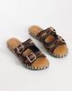 AZALEA WANG Azalea Wang Pacorro flat sandals in woven brown and black - 1