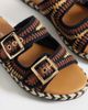 AZALEA WANG Azalea Wang Pacorro flat sandals in woven brown and black - 3