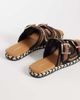 AZALEA WANG Azalea Wang Pacorro flat sandals in woven brown and black - 4