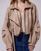 Azalea Wang Azalea Wang Papoose Butter Leather Moto Jacket in Beige, Women's at Urban Outfitters - 1