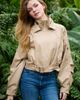 Azalea Wang Azalea Wang Papoose Butter Leather Moto Jacket in Beige, Women's at Urban Outfitters - 3