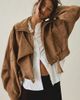 Azalea Wang Azalea Wang Papoose Faux Leather Moto Jacket in Brown, Women's at Urban Outfitters - 3