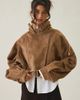 Azalea Wang Azalea Wang Papoose Faux Leather Moto Jacket in Brown, Women's at Urban Outfitters - 4