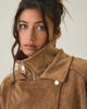 Azalea Wang Azalea Wang Papoose Faux Leather Moto Jacket in Brown, Women's at Urban Outfitters - 5