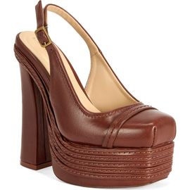 AZALEA WANG AZALEA WANG Peggy Faux Leather Platform Slingback Pump