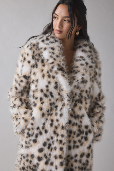 ジャケット・アウター Wild party 00s fur long coat leopard Azalea Wang - Pepper Leopard Faux Fur Long Coat Jacket in Leopard