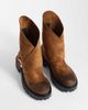 AZALEA WANG Azalea Wang Phrixus mid ankle boots with gold buckle in brown - 2
