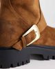 AZALEA WANG Azalea Wang Phrixus mid ankle boots with gold buckle in brown - 3
