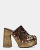 Azalea Wang Azalea Wang Picard Snake Print Heeled Clog in Brown, Women's at Urban Outfitters - 1