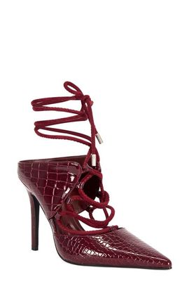 AZALEA WANG AZALEA WANG Ramona Croc Embossed Lace-Up Pump