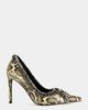 Azalea Wang Azalea Wang Ravelle Snake Print Stiletto Shoe in Beige, Women's at Urban Outfitters - 1