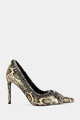 Azalea Wang Azalea Wang Ravelle Snake Print Stiletto Shoe in Beige, Women's at Urban Outfitters