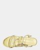 Azalea Wang Azalea Wang Revani Wrap-Around Strappy Block Heel in Gold, Women's at Urban Outfitters - 4