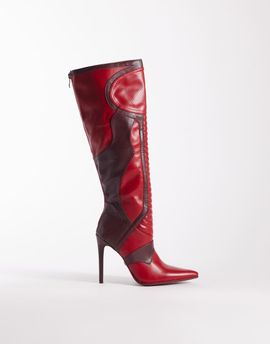AZALEA WANG Azalea Wang Rodrigo high heeled knee boots in red