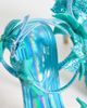 AZALEA WANG Azalea Wang Romi high heel sandals with embellished flowers in aquamarine-Blue - 4