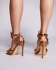 AZALEA WANG Azalea Wang Romi high heeled sandals with embellished flowers in bronze-Brown - 2