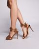 AZALEA WANG Azalea Wang Romi high heeled sandals with embellished flowers in bronze-Brown - 3