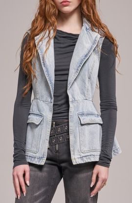 AZALEA WANG AZALEA WANG Ryn Denim Peplum Vest 