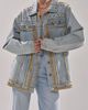 Azalea Wang Azalea Wang Sable Studded Denim Jacket in Denim, Women's at Urban Outfitters - 1
