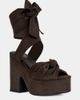 Azalea Wang Azalea Wang Saki Platform Wrap-Around Heel in Chocolate, Women's at Urban Outfitters - 2