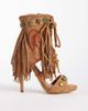AZALEA WANG Azalea Wang Salgado fringe heeled sandals in tan suede-Brown - 1