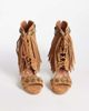 AZALEA WANG Azalea Wang Salgado fringe heeled sandals in tan suede-Brown - 2
