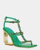 Azalea Wang Azalea Wang Schantelle Jeweled Wedge Sandal in Green, Women's at Urban Outfitters - 2