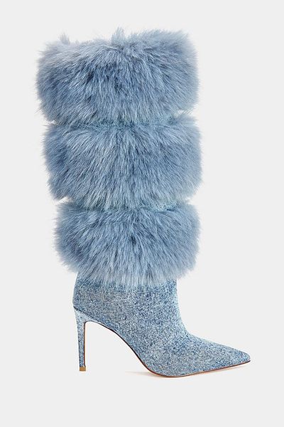 Azalea Wang Azalea Wang Senae Stiletto Boot in Blue, Women's at Urban Outfitters