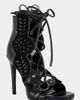 Azalea Wang Azalea Wang Shainia Gladiator Sandal Bootie Heel in Black, Women's at Urban Outfitters - 2