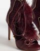 AZALEA WANG Azalea Wang Shainy fluffy detail high heel boots in burgundy-RED - 2