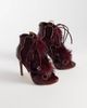 AZALEA WANG Azalea Wang Shainy fluffy detail high heel boots in burgundy-RED - 3