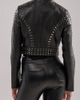 Azalea Wang Azalea Wang Silvina Butter Leather Moto Jacket in Black, Women's at Urban Outfitters - 5
