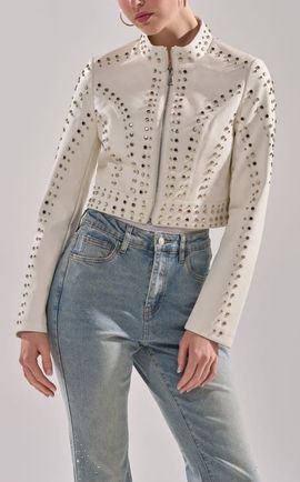 AZALEA WANG AZALEA WANG Silvina Studded Vegan Leather Jacket
