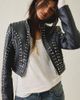 Azalea Wang Azalea Wang Silvis Crystal Embellished Faux Leather Moto Jacket in Black, Women's at Urban Outfitters - 1