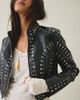 Azalea Wang Azalea Wang Silvis Crystal Embellished Faux Leather Moto Jacket in Black, Women's at Urban Outfitters - 3