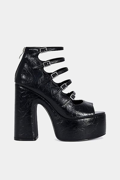 Azalea Wang Azalea Wang Smitten Strappy Platform Pump Shoe in Black, Women's at Urban Outfitters